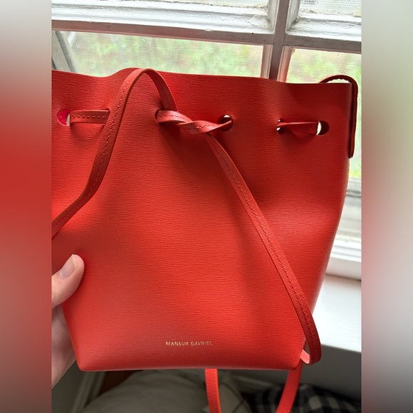 Mansur Gabriel Mini Mini Bucket in Papaya w/ Proof of Purchase - Picture 8 of 11